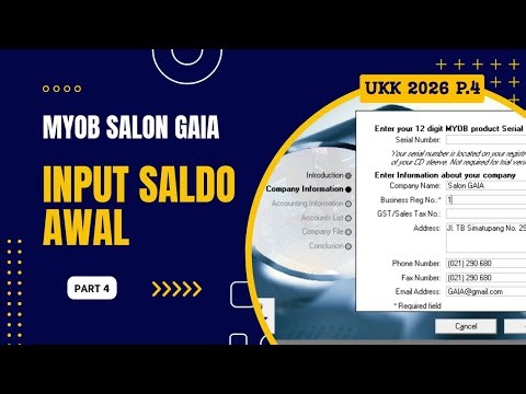 MYOB SALON GAIA PART 4 ​​- HOW TO INPUT SALON GAIA'S INITIAL BALANCE (TRIAL BALANCE) - ACCOUNTING...