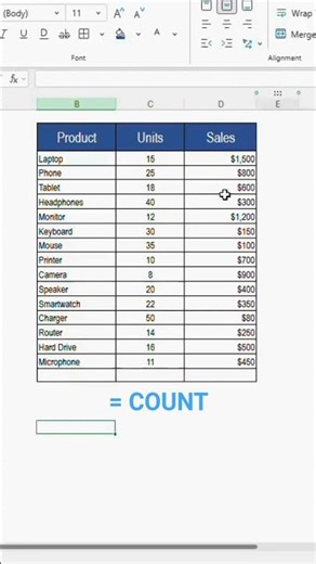 How To Use COUNT Formula in Excel?