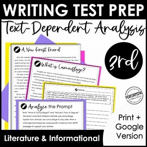 Writing Test Prep | Text-Dependent Analysis | Text-Based Writing | 3rd Grade