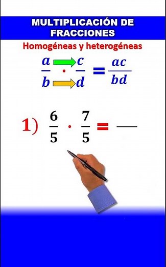 Multiplicación de fracciones homogéneas y heterogéneas | Fracciones #shortsfeed | Ejemplo 1