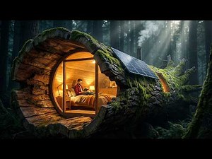 I Built a HOUSE Inside a Tree… (100 Days in 15 Minutes)