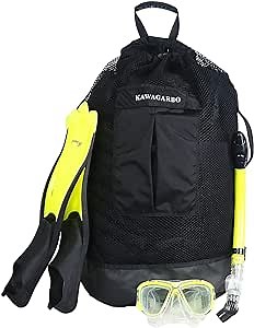 Scuba Diving Bag - Large Mesh Travel Backpack for Scuba Diving and Snorkeling Gear & Equipment Heavy Duty Mesh Dry Bag Holds Mask, Fins, Snorkel, and More