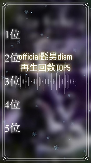 official髭男dism再生回数TOP5#おすすめ #音楽 #曲 #jpop #邦楽 #ランキング #再生回数ランキング #youtube再生回数 #top5 #再生回数 #ひげだん #髭男 #official髭男dism #東京リベンジャーズ