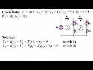 Mesh Current Analysis - 4 Examples + supermesh method