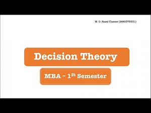 Imp Q.1 - Decision Theory ( MBA- 1st Semester S.P.P.U.) EMV, EVPI & VPI