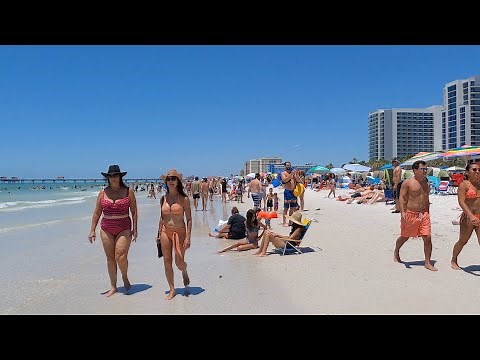 Walking on Clearwater Beach during BUSY Memorial Day Weekend | 5K Florida Beach Walking Tour