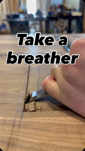 Luke Corbett on Instagram: "My carpentry teacher was also a cabinet maker, and when he talked about finishing and joinery I still remember one thing he said. It was something like: “When you’re framing, you can rush. You can drink your coffee and go go go. But when you’re finishing, that’s when you step back and take deep breaths. Drink some green tea, maybe switch out the rock for some classical, and get yourself into the zone.” This table is 12.5’ by 5’ of 2” thick black walnut. On a piece lik