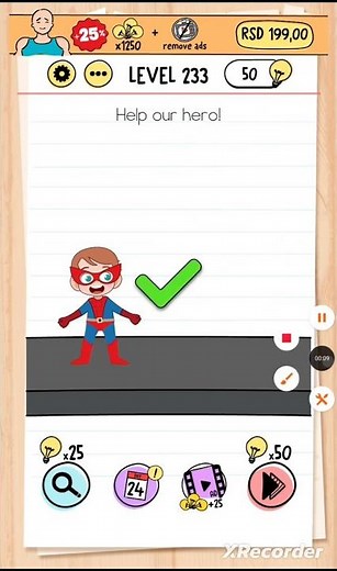 Brain Test Level 233 Walkthrough