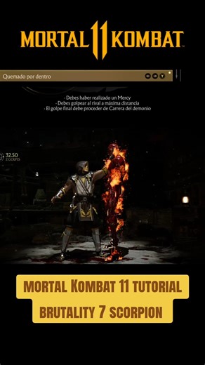 mortal Kombat 11 tutorial brutality 7 scorpion #gaming #mortalkombat #MK #MK11 #fatality #scorpion