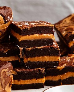 Peanut Butter Stuffed Brownies - good luck stopping at one!😈 https://www.recipetineats.com/peanut-butter-stuffed-brownies/ | RecipeTin