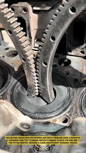 Piston Ring Removal Process using Dedicated Engine Tool - Good Tools and Machinery in Daily Work