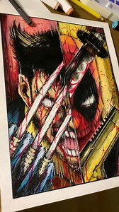 Deadpool & Wolverine 🔥 | Drawing ASMR #marvelmovies #deadpoolandwolverine #drawing #artwork | Harlem Tenio