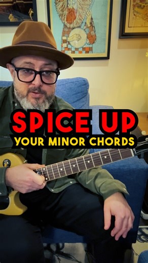 Marty Schwartz 🎸 on Instagram: "This Simple Chord Swap Sounds WAY Better! One of the easiest ways to instantly jazz up your playing is turning a minor chord into a minor 7. Anytime you see a minor chord, you can usually substitute a minor seven and decide which one feels better in the moment. That small change adds color, movement, and a more sophisticated vibe, especially in progressions inspired by Steely Dan–style harmony. Just take a rooted minor barre chord, lift the pinky, and let the cho