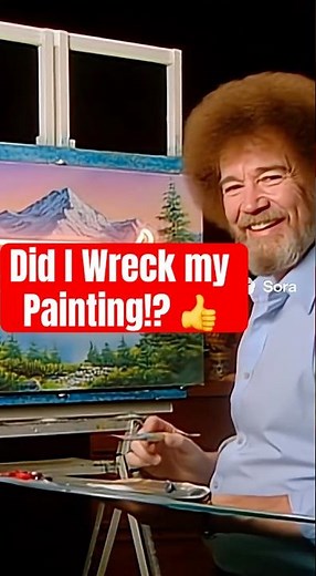 Bob Ross Hits the Like Button 👍🎨 | 10-Second AI Chaos #Shorts #aicomedy #funny #bobrosspainting