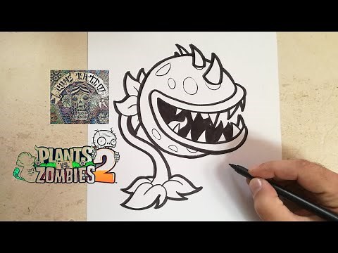 HOW TO DRAW THE CARNIVOROUS PLANT - PLANTS VS ZOMBIES 2