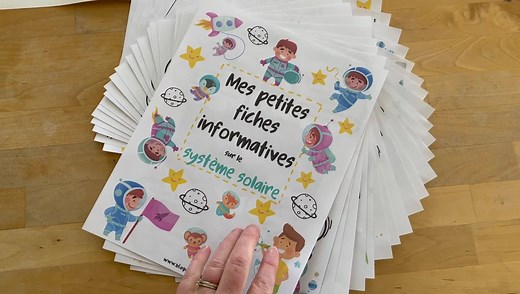 Je vous présente aujourd'hui Mes petites fiches informatives sur le système solaire.🥳💫 Ce que ça comprend: ✨1 page couverture ✨15 fiches sur les principaux éléments de notre système solaire (Soleil, Lune, étoiles, comètes, astéroïdes, planètes naines, planètes) ✨2 pages d'affirmations à associer ✨2 fiches vierges pour que les enfants puissent créer leurs propres fiches informatives ✨2 pages à colorier pour faire votre propre système solaire ✨1 petit extrait d'une chanson que j’ai encore dans l