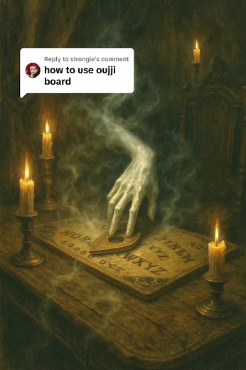 Replying to @strongie How to Use a Ouija Board (But Be Sure You’re the One Asking — Not Answering) A Ouija board isn’t a toy. It’s not a game. It’s a doorway — thin, fragile, and easy to open… but almost impossible to close if done wrong. When you touch it, you are not just asking questions. You are inviting presence. And not everything that answers is honest. If you must use one, never do it alone. Always sit with others — but only those who take it seriously. Light a single candle. No more, no