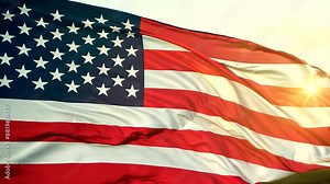 Vivid, high-resolution loop of the American flag waving gracefully.