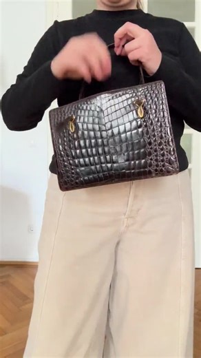 Original 1960 Vintage Brown Handbag 60's Top Handle Genuine Leather Golden Hardware Purse - Etsy