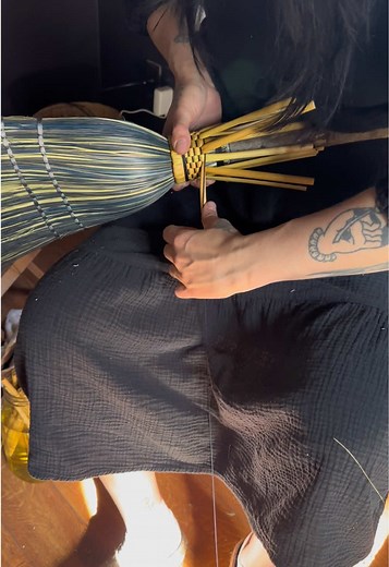 Handmade Witch Broom: Woven Cap & Beltane Collection Drop