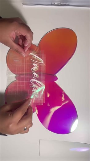 Personalized butterfly using Cricut.