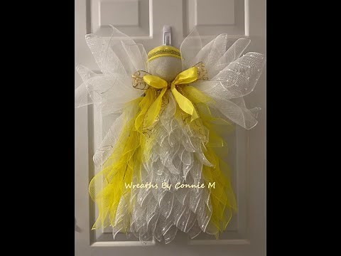 Mesh Angel/ Yellow Angel on the uitc board | Easy DIY Wreath
