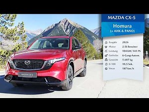 Mazda CX-5 2026 Homura (+AHK & PANO) 2.5L (4K) | Soul Red Crystal (46V) | 360° Rundgang + Innenraum