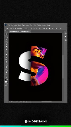 S Letter Photo Cut-Out Effect in Photoshop | Modern Typography Editing Tutorial