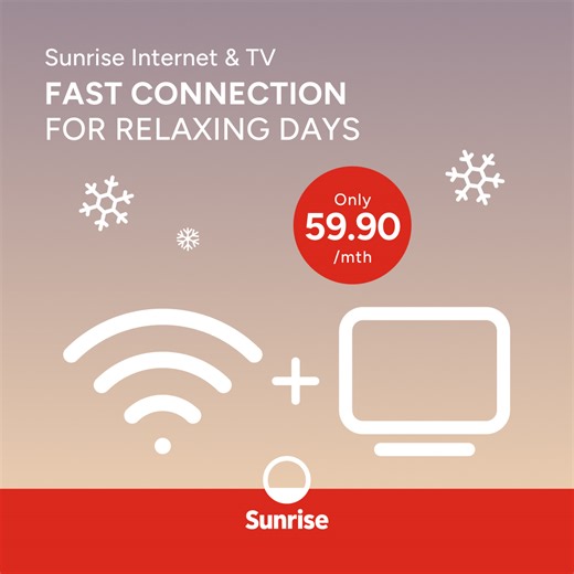 ❄️Get Internet & TV from Sunrise now – 59.90/mth. Fast connection for relaxing days.☕ | Sunrise.ch