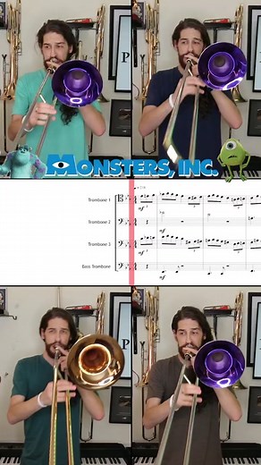 Monsters Inc Trombone Solo in Tenor Clef