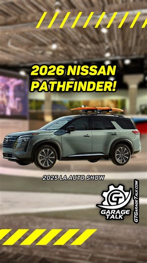 Nissan gave the 2026 Pathfinder a little love while hinting a body-on-frame replacement MAY be coming. We peeped this one at the Los Angeles Auto Show. What are your thoughts of the new face and new color? #GTGarageTalk #LAAutoShow #Nissan #Pathfinder #NissanPathfinder #2026Pathfinder | GT: Garage Talk