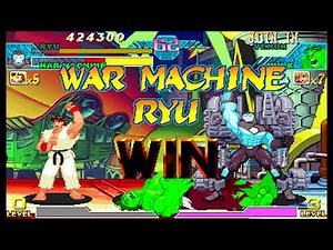 Marvel vs Capcom 1 ( Arcade ) - Ryu / War Machine Playthrough ( June 29, 2018 )