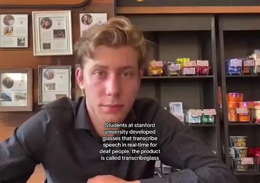 Students at stanford university developed glasses that transcribe speech in real-time for deaf people. the product is called transcribeglass