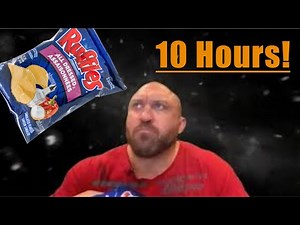 10 hours of The Man Eating Chips meme. Wrestler Ryback eating Ruffles for 10 hours