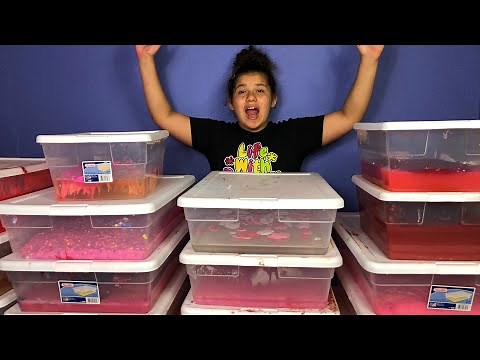 GIANT VALENTINES SLIME SMOOTHIE - MIXING ALL OUR GIANT VALENTINES SLIMES