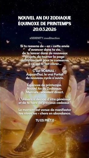 Énergies ÉQUINOXE DE PRINTEMPS 2026 ☀️ Nouvel An du Zodiaque 🌸 Ostara - Renaissance et d'Abondance