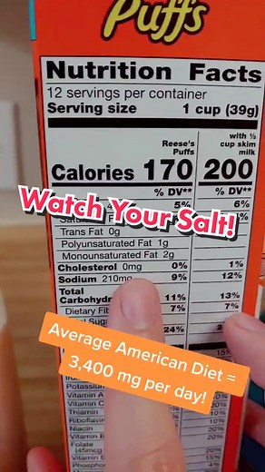 Watch your salt! The average person should only have 2,000 mg of salt per day. #tiktokpartner #learnontiktok