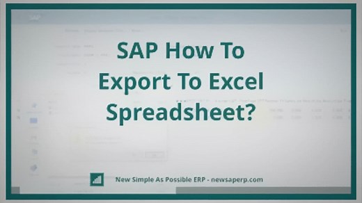 SAP How To Export To Excel Spreadsheet?