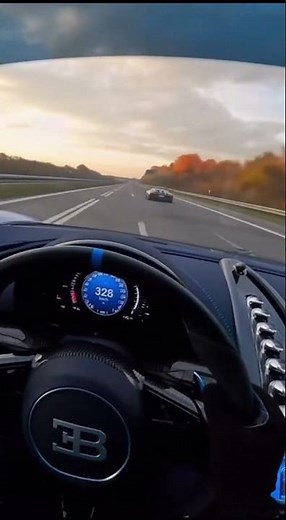POV inside a Bugatti Chiron on the autobahn