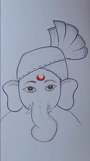 easy pencil drawing of lord ganesh 🌛