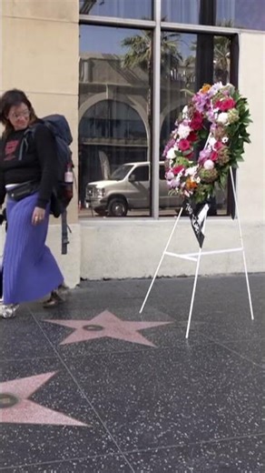 Flowers placed on Ted Turner's Walk of Fame star in Hollywood
