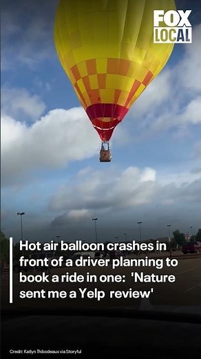Hot air balloon crashes into parked car