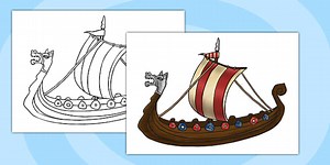 A4 Viking Ship Cut Out