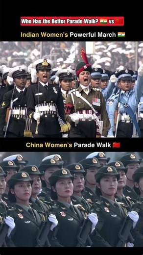 India 🇮🇳 vs China 🇨🇳 Women’s Parade Walk | Who Has the Stronger March? 🔥 #shorts #viral #trending