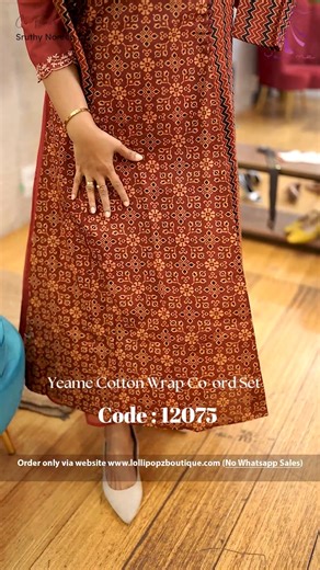 Lollipopz Boutique on Instagram: "Yeame Cotton Panel Cut Anarkali Co-ord Set Code(12074) & Yeame Cotton Wrap Co-ord Set Code(12075) Buying Link: https://www.lollipopzboutique.com/Home/shop_by_category/YeaMe Exclusive Product Details Fabric :Cotton Style :Panel Cut A-line Features :No Lining 2 Side Pockets Semi Parallel Bottom Elastic Waistband Dispatch: Product will be dispatched After 20 working days. Size: S - 3XL Price: 12074 ₹1599.00 & 12075 ₹1499.00 NO WHATSAPP SUPPORT!! NO WHATSAPP SALE!!"
