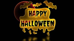 Download Halloween bat loop neon glow effect black background for free