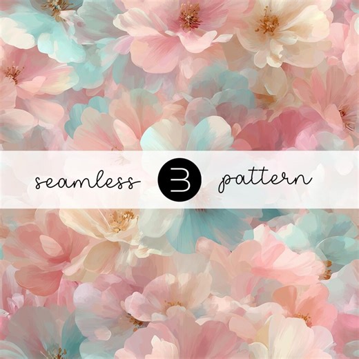 Powder Pastel Floral Pattern – Soft Painterly Seamless Botanical Design for Fabric and Wallpaper - Etsy