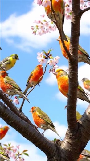 It’s A Feathered Orchestra A Beautiful Flock of Canaries Singing