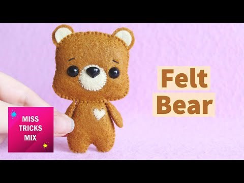 DIY: Cute Teddy Bear Felt Plush | Kawaii Crafts | Felt Craft.