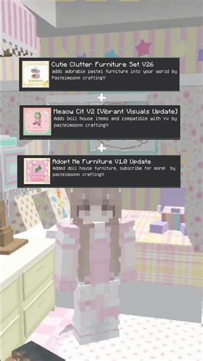 Cute mods for Minecraft 🍰 #minecraft #furniture #thesims4 #minecraftbuild #cafe #mcpe #aesthetic